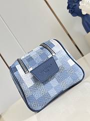 LV Dopp Kit Toiletry Bag  Damoflage Canvas Indigo Blue M28847 - 28x15x16.5cm - 2