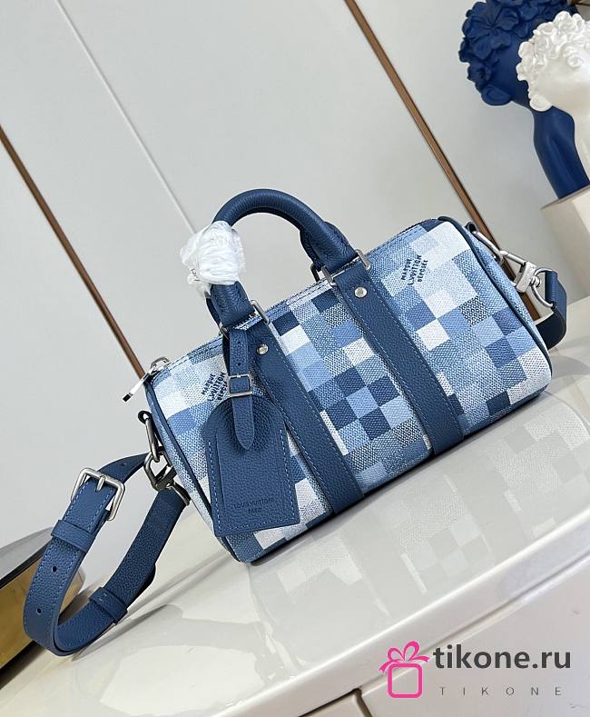LV Keepall Bandouliere 25 Damoflage Canvas Indigo Blue M28600 - 25x15x11cm - 1