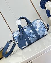 LV Keepall Bandouliere 25 Damoflage Canvas Indigo Blue M28600 - 25x15x11cm - 1