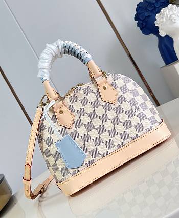 LV Alma BB Bag Damier Azur/Olympus Blue/White N40902 - 23.5x17.5x11.5cm