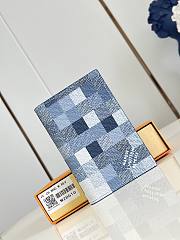 LV Passport Cover Damoflage Canvas Indigo Blue M28616 - 14x2.5x10cm - 1