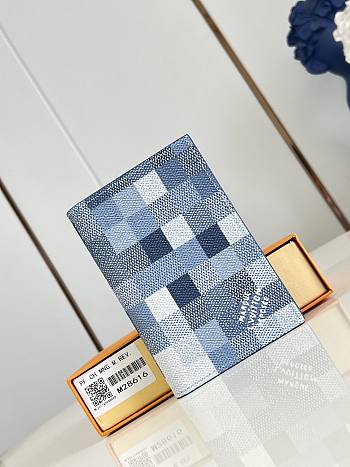 LV Passport Cover Damoflage Canvas Indigo Blue M28616 - 14x2.5x10cm