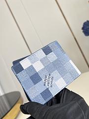 LV Slender Wallet Damoflage Canvas Indigo Blue M28591 - 11x8.5x2cm - 2