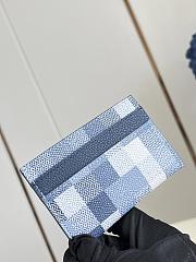 LV Double Card Holder Damoflage Canvas Indigo Blue M2A075 - 11x7x1.5cm - 2