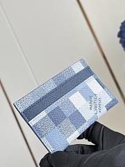 LV Double Card Holder Damoflage Canvas Indigo Blue M2A075 - 11x7x1.5cm - 3