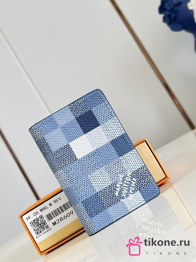 LV Pocket Organiser Damoflage Canvas Indigo Blue M28609 - 7.5x11x1cm - 1