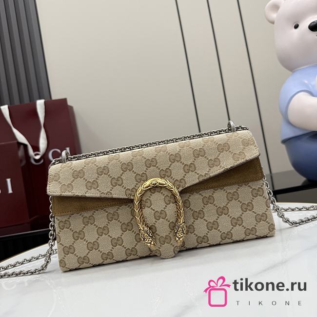 Gucci Dionysus Medium Shoulder Bag Sand and Brown GG Canvas ‎874735 - 28x14x7cm - 1