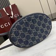 Gucci Venice Small Bucket Bag Dark Blue Washed GG Denim 875237 - 23.5x21x14cm - 4