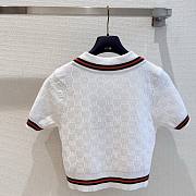 Gucci GG Extra Fine Cotton Jacquard Polo Shirt White - 4