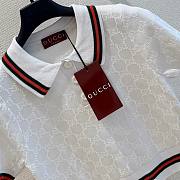 Gucci GG Extra Fine Cotton Jacquard Polo Shirt White - 2