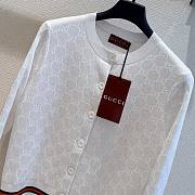 Gucci GG Fine Cotton Viscose Jacquard Cardigan White - 4