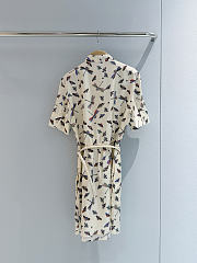 Gucci Printed Silk Twill Dress In White  855659 - 6