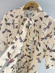Gucci Printed Silk Twill Dress In White  855659 - 4