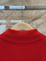 Gucci Knit Wool Polo Shirt With Embroidery In Red ‎867226  - 4