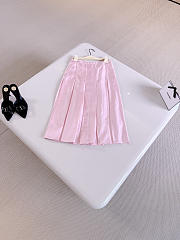 Gucci Silk Twill Pleated Midi Skirt In Light Pink ‎864510 - 1
