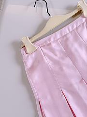 Gucci Silk Twill Pleated Midi Skirt In Light Pink ‎864510 - 6
