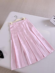 Gucci Silk Twill Pleated Midi Skirt In Light Pink ‎864510 - 5