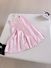 Gucci Silk Twill Pleated Midi Skirt In Light Pink ‎864510 - 4