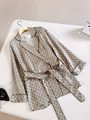 Gucci Printed Silk Twill Shirt In Beige And Dark Brown ‎864562 - 4