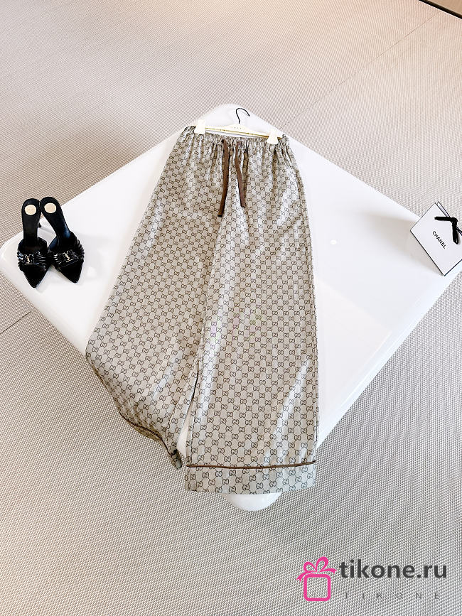 Gucci Printed Silk Twill Leisure Pants 864567 - 1