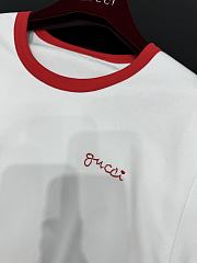 Gucci Cotton Jersey T-Shirt With Embroidery In White ‎859729 - 5