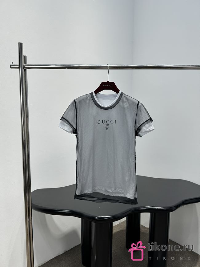 Gucci Double Layered Jersey T-Shirt With Print In White 856822  - 1