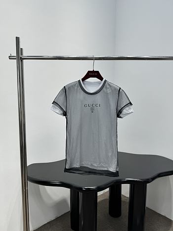 Gucci Double Layered Jersey T-Shirt With Print In White 856822 