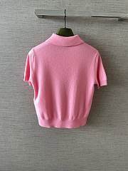 Gucci Knit Wool Polo Shirt With Embroidery In Pink ‎867226 - 3