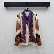 Gucci Printed Silk Till Shirt In Brown 855593 - 1