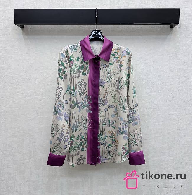 Gucci Printed Silk Twill Shirt In Muticolour ‎856092  - 1