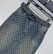 Gucci GG Cotton Denim Jacquard Skirt Blue 864766 - 5