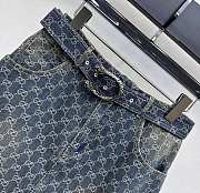 Gucci GG Cotton Denim Jacquard Skirt Blue 864766 - 6