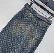 Gucci GG Cotton Denim Jacquard Skirt Blue 864766 - 2
