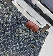 Gucci GG Cotton Denim Jacquard Skirt Blue 864766 - 3