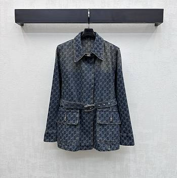 Gucci GG Cotton Denim Jacquard Jacket Blue 864761