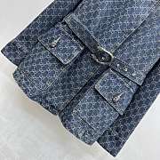 Gucci GG Cotton Denim Jacquard Jacket Blue 864761 - 2