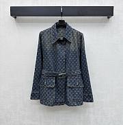 Gucci GG Cotton Denim Jacquard Jacket Blue 864761 - 3