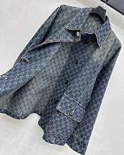 Gucci GG Cotton Denim Jacquard Jacket Blue 864761 - 4