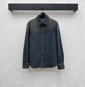Gucci GG Cotton Denim Jacquard Shirt ‎864821 
