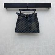 Gucci GG Cotton Denim Jacquard Mini Skirt 864767 - 1