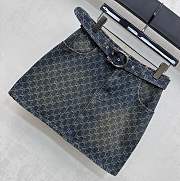 Gucci GG Cotton Denim Jacquard Mini Skirt 864767 - 6