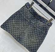 Gucci GG Cotton Denim Jacquard Mini Skirt 864767 - 2