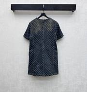 Gucci GG Cotton Denim Jacquard Dress Blue - 4