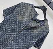 Gucci GG Cotton Denim Jacquard Dress Blue - 3