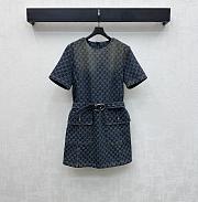 Gucci GG Cotton Denim Jacquard Dress Blue - 2