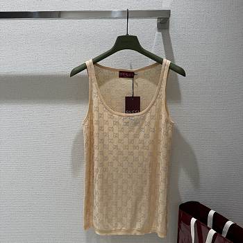 Gucci Fine Silk Tank Top With GG Crystals 856134