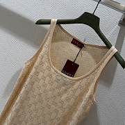 Gucci Fine Silk Tank Top With GG Crystals 856134 - 2