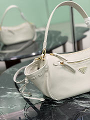 Prada Small Leather Bag White 1BC296 - 27x18x9.5cm - 3