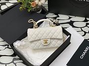 Chanel Mini Flap Top Handle White Caviar Gold Hardware - 12x20x6.5cm - 1