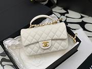 Chanel Mini Flap Top Handle White Caviar Gold Hardware - 12x20x6.5cm - 4